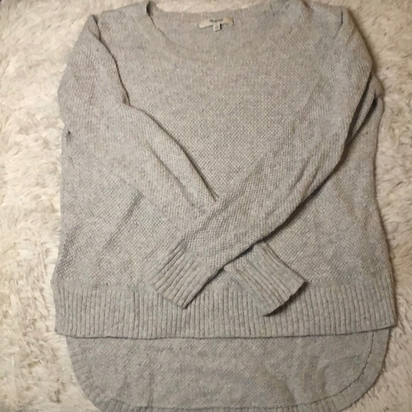 Madewell high low knit oversized sweater grey